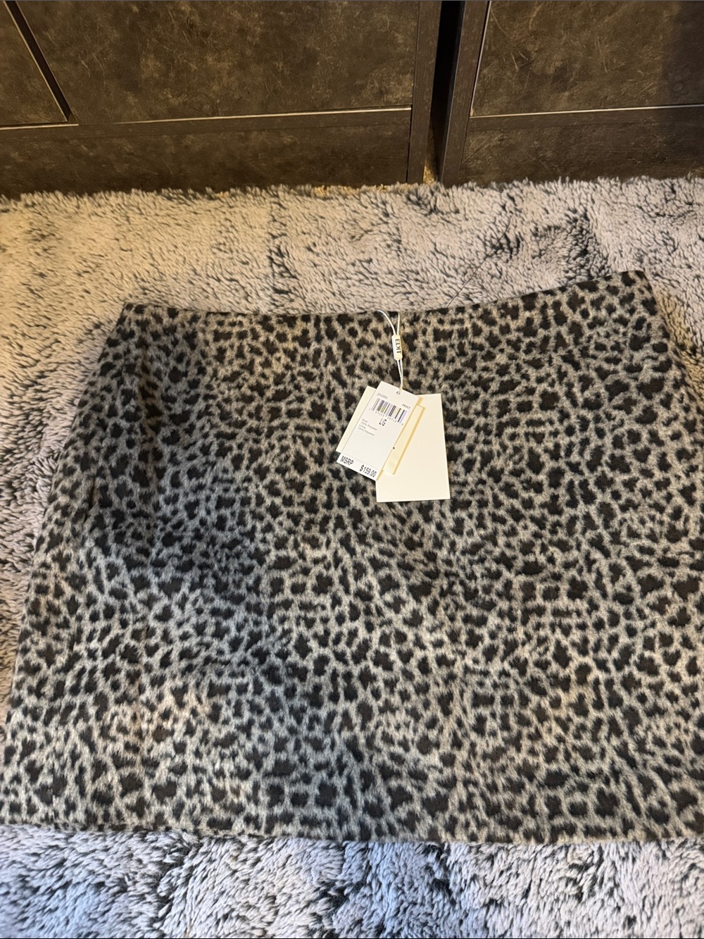 Jason Wu Grey and Black Leopard Print Mini Skirt